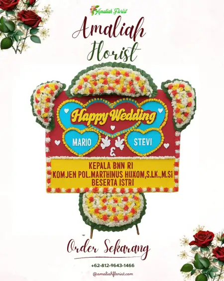 Papan Bunga Pernikahan Tracal